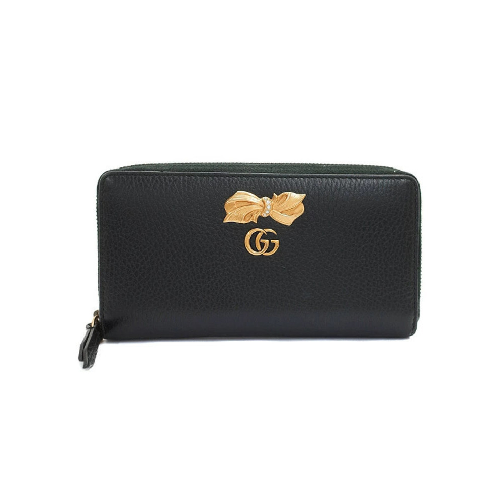 Gucci Bow Zip Around Wallet Round Zipper Long